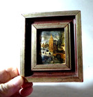 Italy Vtg Lithograph On Silk Framed Berkeley House Exclusive Miniature Art