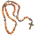 A Wooden Rosary With A Bronze Tone Center And A Special Crucifix  10mm Beads    