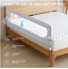 Rupoun Toddler Bed Rail For Kids  Swing Down Safety Guardrail  Universal Fit For