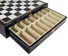 W   2 Us Vs Germany Chess Set With 17  Black   White Faux Marble Storage Board