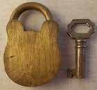 Vintage Small British Made Brass Hand Made Padlock Works Nicely With Key England