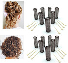14 Pc Vintage Style Hair Roller Medium Brush Rollers   Pins Mesh Hair Curlers Wi
