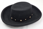 Vtg Bollman Wool Felt Hat 6 7 8 Wide Brim Brass Studs Pin Usa Western Fedora