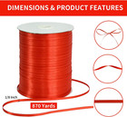 1 8 Inch X 870 Yards Red Thin Solid Satin Ribbon Giant Spool Double Face Woven P