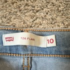 Levi s 726 Flare Girls Blue Light Wash Denim Jeans Size 10 Cotton Pockets