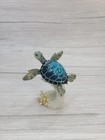 Sea Turtle Statue Swimming On Coral Sea Turtle Figurine 