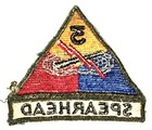 Original Fully Embroidered 1950 s German Made 3rd Armored Division Patch   Tab