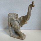 Vintage Kenyan Hand Carved Stone Elephant Bookend Kisii Soapstone African Art
