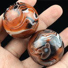 Polished Banded Natural Silk Agate Ball Quartz Sphere Fossil Crystal Dia 30mm
