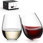 Stemless Wine Glasses Set Of 2 Crystal Glass Tumbler Dishwasher Safe Gift Box Us