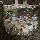 Sheep In Hats Large Lined Drawstring Project Bucket Bag  Tote- Knitting Bag