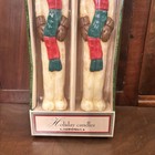 Vintage Russ Berrie Snowman Christmas Taper Candles Set Of 2 Holiday Candles Nib