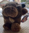 Vintage Swibco 1997 Puffkins Biff The Bull Brown Mini 4  Plush Stuffed Animal