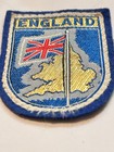 Vtg 60   s England Travel Patch Souvenir Embroidered Flag   Island  Blue Wool Felt