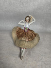 Vintage Antique Half Doll Pin Cushion Porcelain Top   Legs 6 5  Estate        Photos