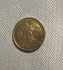 Vintage Guardian Angel Pocket Coin Token Gold Tone Religious 1  Double-sided 