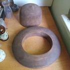 Antique 1890 Wood Hat Mold W brim Ring Signed Chase For Making Leather Hats