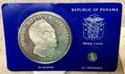 1976 Panama 2 Proof Silver Coin Set - 20 Balboa   2 Cent  - Orig  Box   Coa