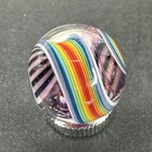 Contemporary Handmade Art Glass Marble  74  Colorful Swirls  Uv Green Swirl  Etc