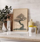 Japanese Bonsai Tree Poster     Minimalist Zen Nature Wall Art Print