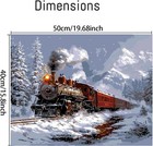 Train Paint By Numbers Kit For Adults Winter Scene Diy Acrylic Canvas Decor New