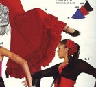  Flamenco Drawstring Skirt Double Ruffle Red Ch ladies 85652 Floor Length
