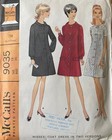 Vintage 60 s Mccall s 9035 Misses  Coat Dress Sewing Pattern 9035 Upick Size