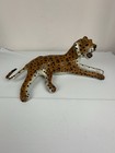Vintage Leather Wrapped Paper Mache Cheetah leopard  Whiskers