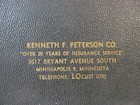 Vintage 1952 Yearbook Desk Calender Diary Address Book insurance Giveaway