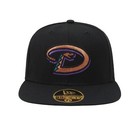 New Era 59fifty Men Boys Hat Mlb Arizona Diamondbacks Black 2007 Wool Fitted Cap