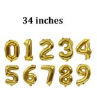 34in Foil Number Balloons Rose Gold Silver White Foil Birthday Party Celebrate