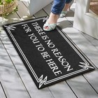 Black Door Mat Durable Indoor Outdoor Mats There Is No Reason For You To Be Here