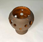 Vtg 1970s Toreboda Sweden Ceramic Candleholder brown   Orange Glazed Mid-century