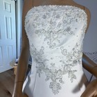 Mori Lee Strapless Ball Gown Wedding Dress-size 10 -beaded Satin Bridal Gown