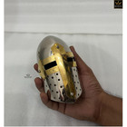 Miniature Brass Crusader Helmet Armor Silver With Brass Accent Desk Accessories