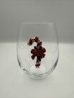 The Queens Jewels Stemless Wine Glass Candy Cane Christmas Set Of 4 Brand New