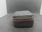 Coach Black Cross Grain Leather With Red Stiching Tripple Pill Box Case 