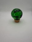 Vintage Large Hand Blown Green Glass Bottle Stopper With 4 5 Inch Cork