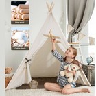 Besrey Kids Teepee Tent For Girl boy With Lights mat toddler Play Tent white
