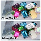 10pcs Sew On Rectangle Glass Crystal Rhinestones Flat Back Claw Cup Crafts Beads