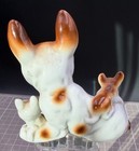 Vintage Japan Porcelain French Bulldog With Puppies Figurine