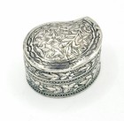 Vintage Sterling Silver Trinket Pill Snuff Box Handmade Floral Flowers