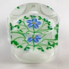Perthshire 1998 Midyear Edition Blue Flower Latticinio Faceted Se Paperweight