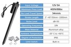400n 12v Linear Actuator Motor High Speed 34mm s Stroke 2  40  88lbs Waterproof