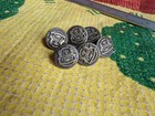 Lot Of 6 Vintage   Antique Waterbury State Of Michigan Flag Coat Brass Buttons 