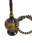 Antique Persian Middle Eastern Smoking Hookah Brass Cup And Chain Pipe 