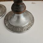 Antique English Oak Barley Twist Candlestick Pair