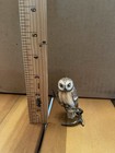 Boehm Porcelain Miniature Owl Sculpture On Bronze