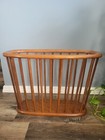 Vintage Mid Century Modern Spindle Magazine Rack arthur Umanoff retro wood 1960s