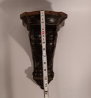 1980s Large Pair Of Solid Wood Corbel  Sconce Tessellated Pen Shell Brass Trim